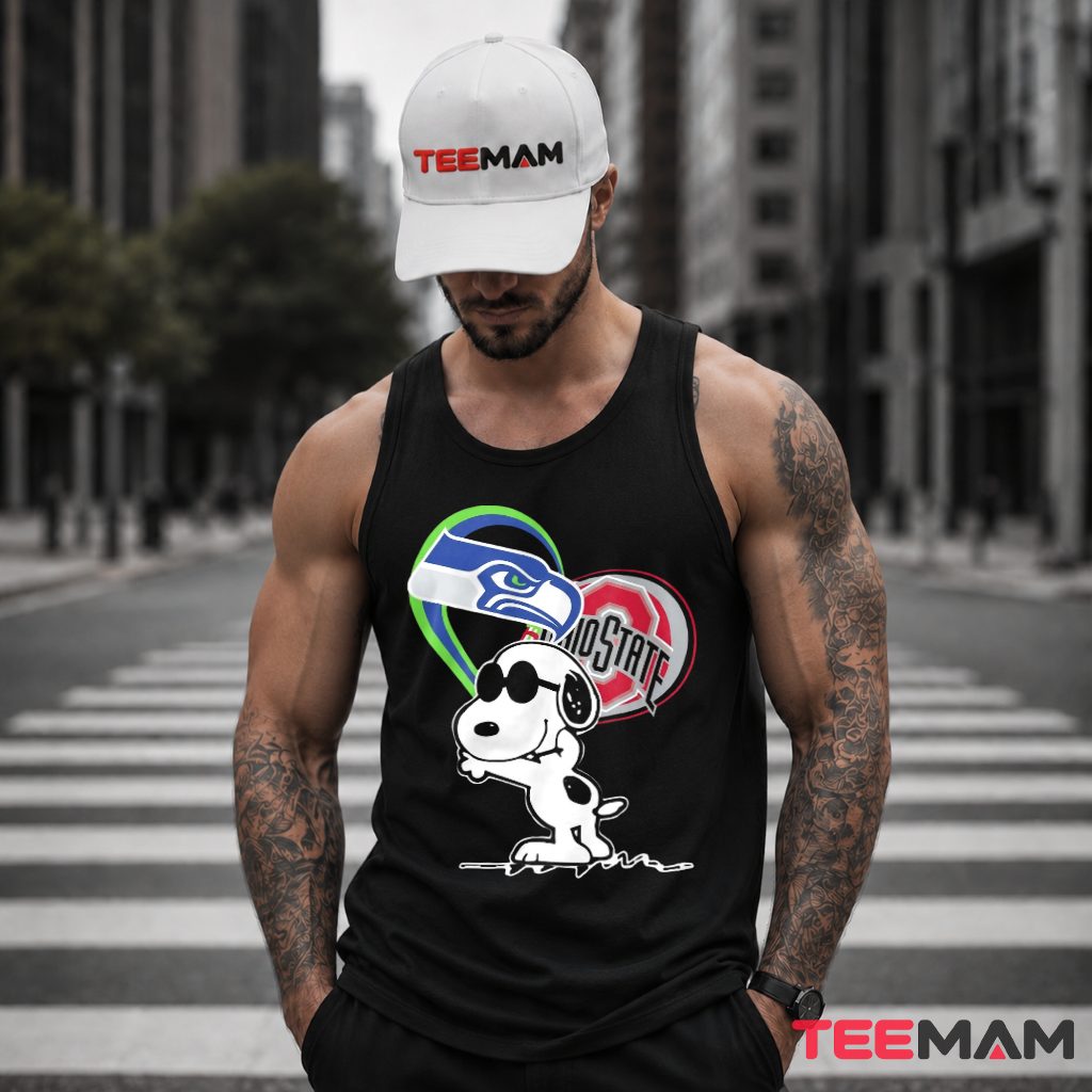 Seattle Seahawks Ohio State Snoopy Heart Tank Top Seattle Seahawks Ohio State Snoopy Heart Tank Top