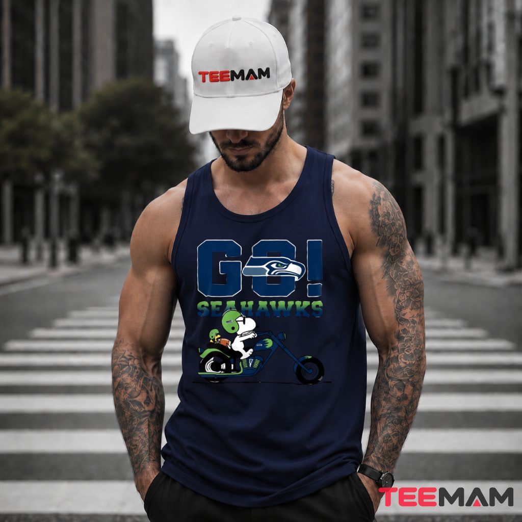 Seattle Seahawks Snoopy Motorcycle Ride Tank Top Seattle Seahawks Snoopy Motorcycle Ride Tank Top