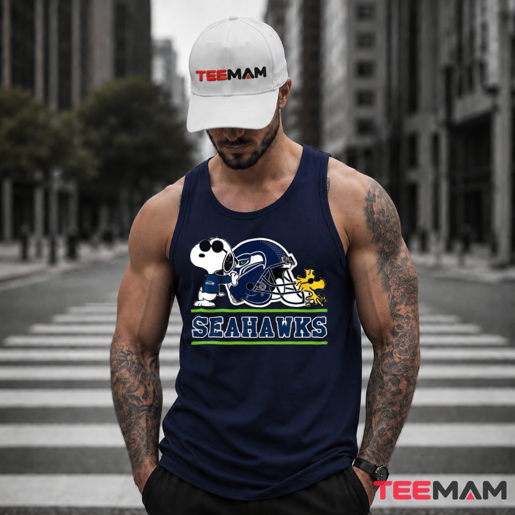 Seattle Seahawks Snoopy Woodstock Helmet Tank Top Seattle Seahawks Snoopy Woodstock Helmet Tank Top