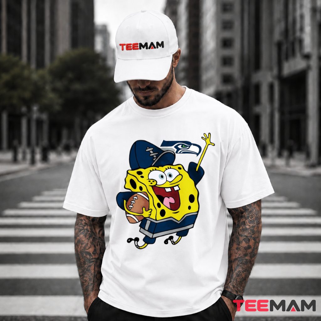 Seattle Seahawks Spongebob Football Fan T-Shirt