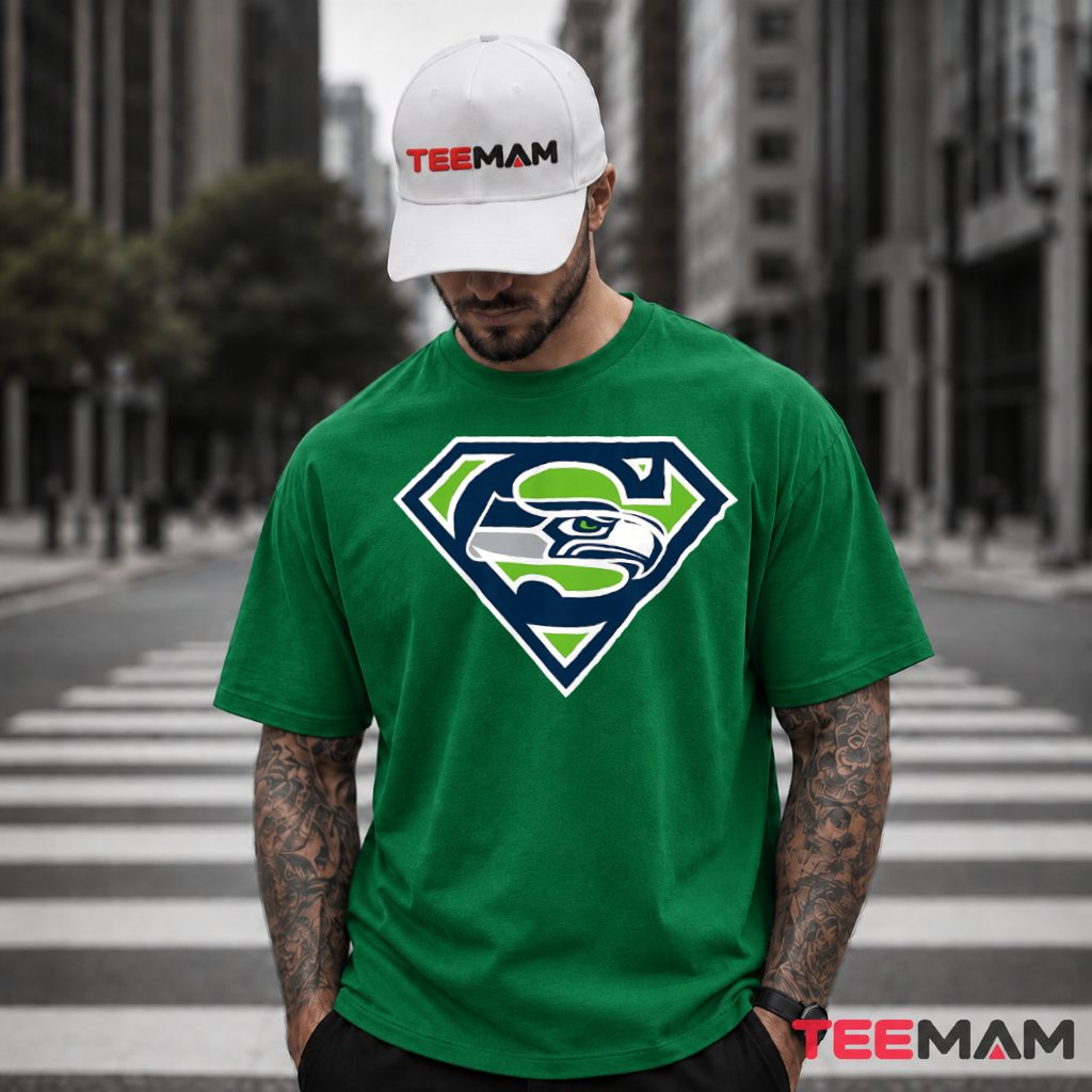 Seattle Seahawks Superman Logo Emblem T-Shirt