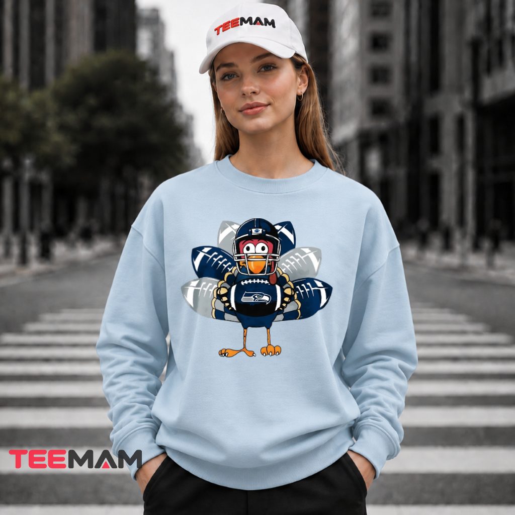 Seattle Seahawks Thanksgiving Turkey Football Long Sleeve Seattle Seahawks Thanksgiving Turkey Football Long Sleeve