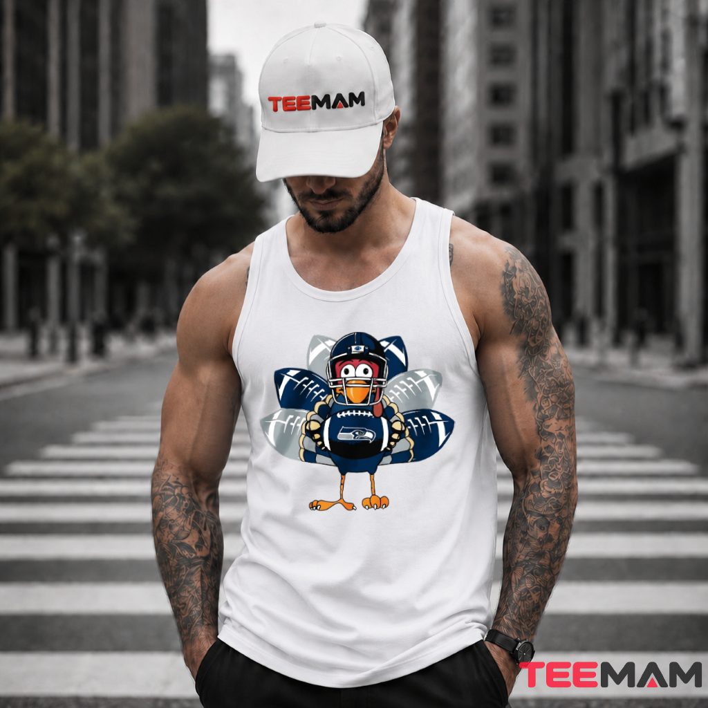 Seattle Seahawks Thanksgiving Turkey Football Tank Top Seattle Seahawks Thanksgiving Turkey Football Tank Top