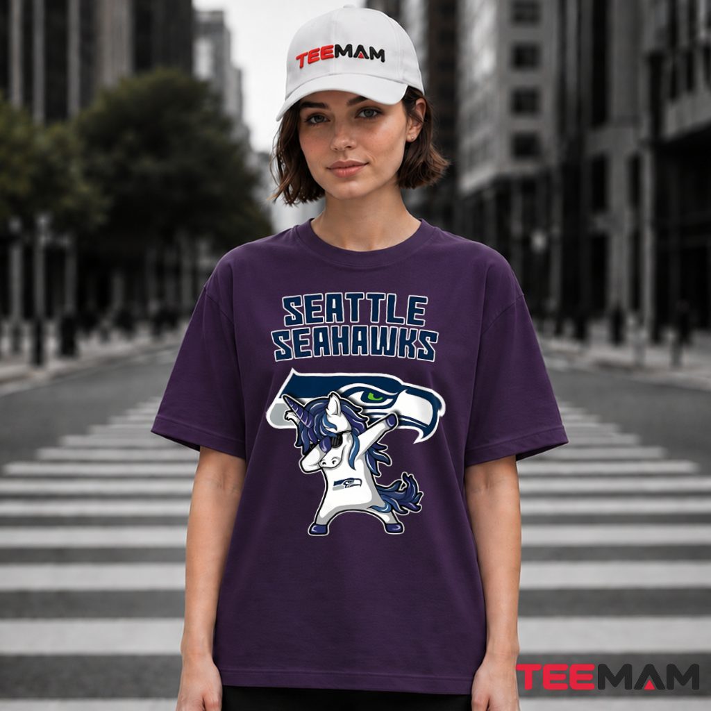 Seattle Seahawks Unicorn Dabbing Sunglasses T-Shirt