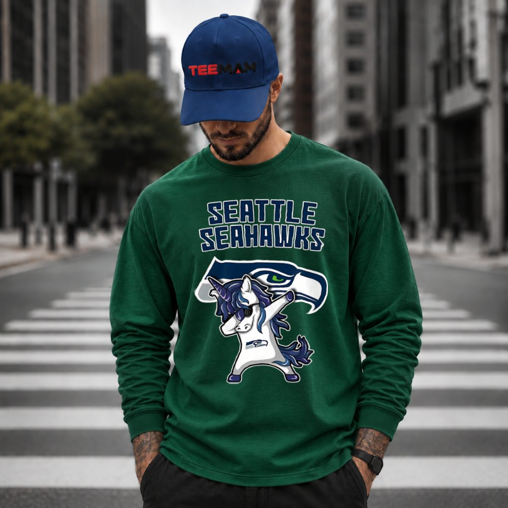 Seattle Seahawks Unicorn Dabbing Sunglasses Long Sleeve Seattle Seahawks Unicorn Dabbing Sunglasses Long Sleeve