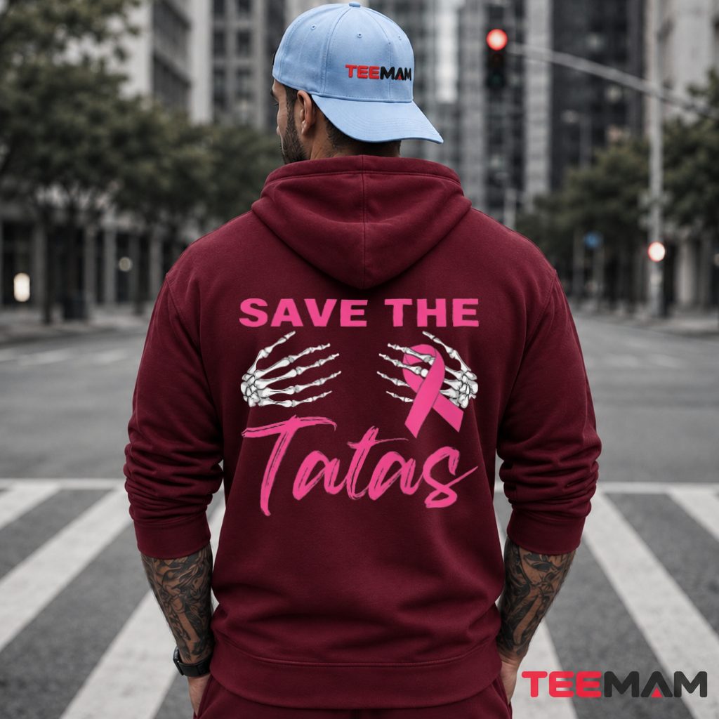 Skeleton Hands Save The Tatas Ribbon Hoodie Skeleton Hands Save The Tatas Ribbon Hoodie