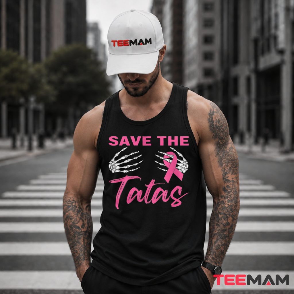 Skeleton Hands Save The Tatas Ribbon Tank Top Skeleton Hands Save The Tatas Ribbon Tank Top