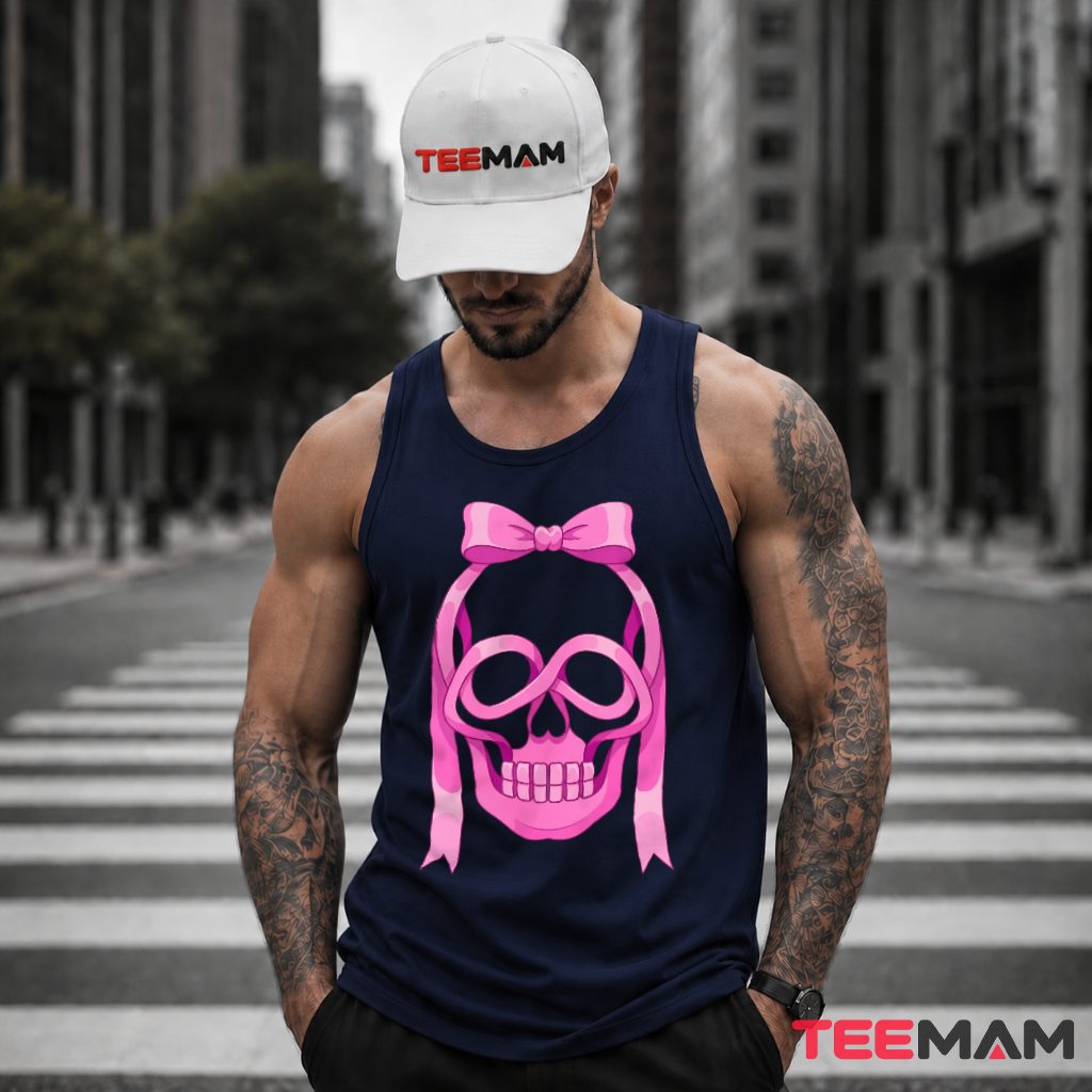 Skull Ribbon Bow Infinity Breast Cancer Tank Top Skull Ribbon Bow Infinity Breast Cancer Tank Top