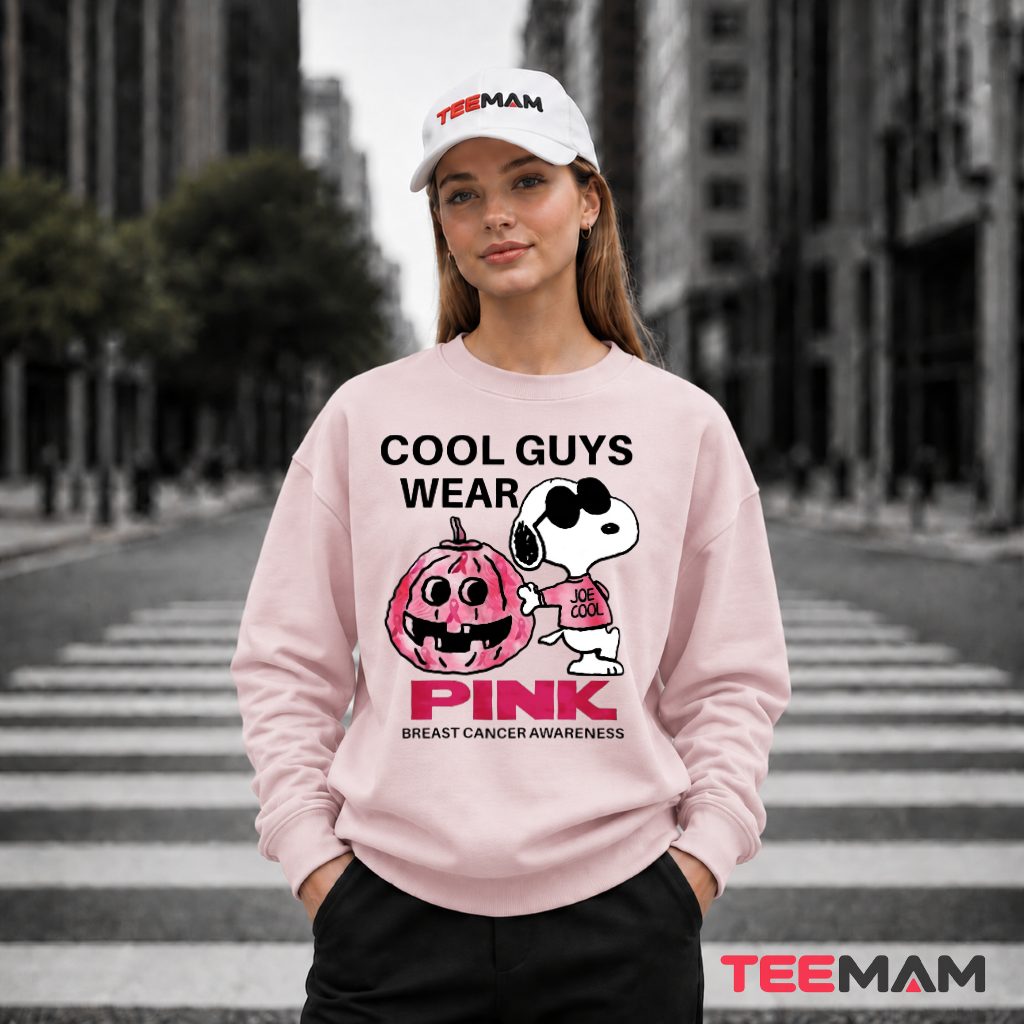 Snoopy Breast Cancer Awareness Cool Guys Wear Pink Out Long Sleeve Snoopy Breast Cancer Awareness Cool Guys Wear Pink Out Long Sleeve