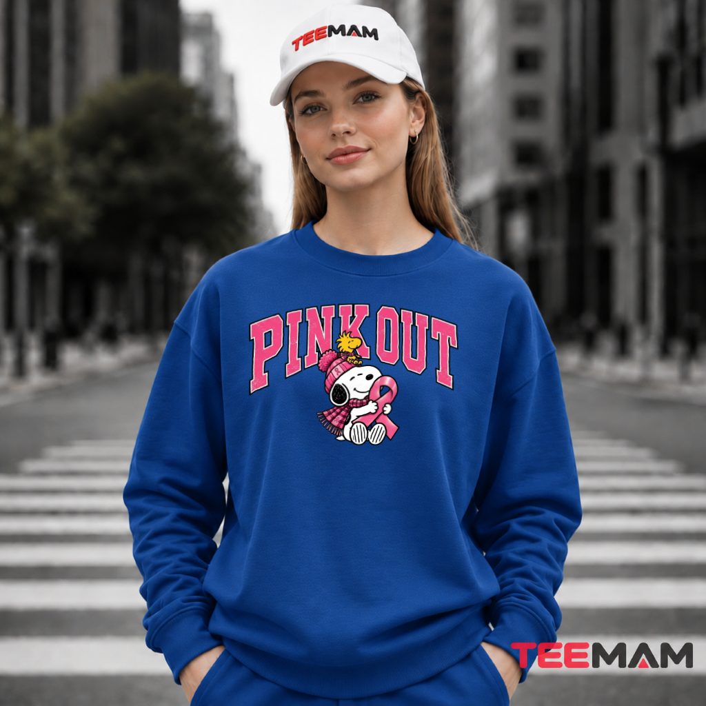Snoopy Pink Out Pink Ribbon October Long Sleeve Snoopy Pink Out Pink Ribbon October Long Sleeve