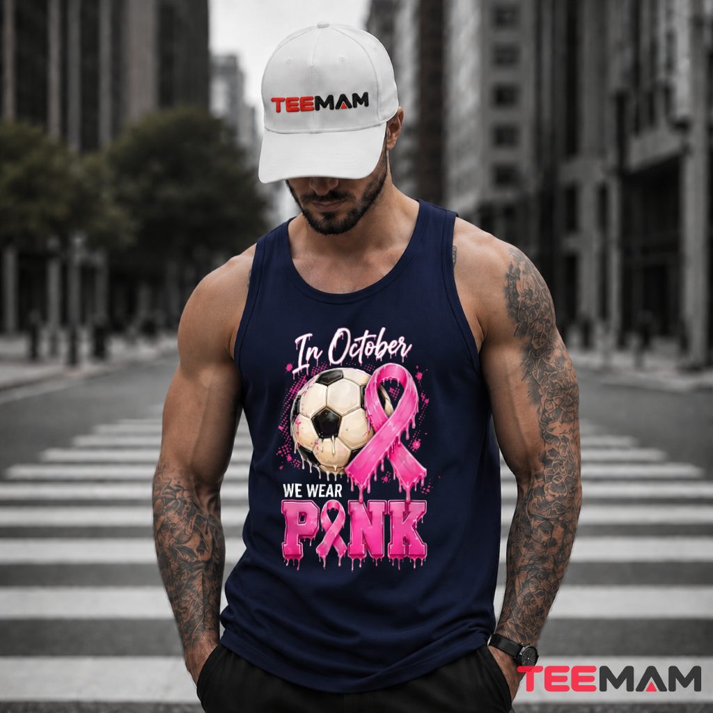 Soccer Ball Drip Ribbon October Awareness Tank Top Soccer Ball Drip Ribbon October Awareness Tank Top