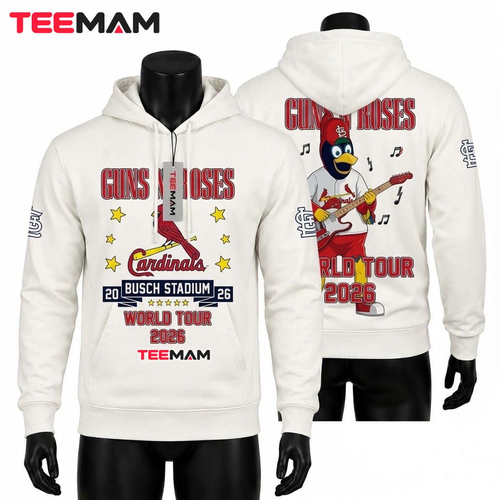 St. Louis Cardinals 3D Hoodie Guns N Roses World Tour Mascot Front