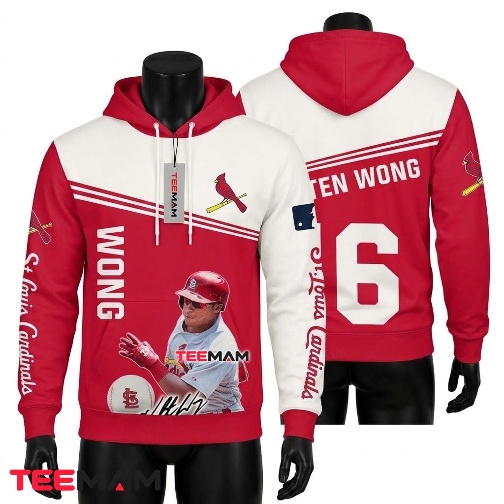 St. Louis Cardinals 3D Hoodie Kolten Wong Player Signature Front