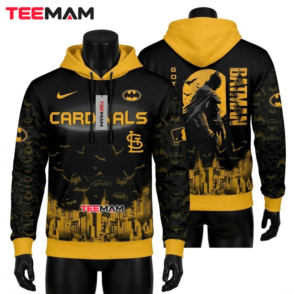 St. Louis Cardinals All Over Print 3D Hoodie Batman Gotham City Night Front
