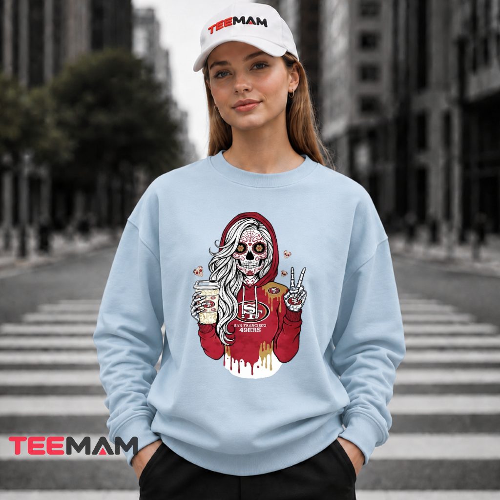 Sugar Skull San Francisco 49ers Halloween Long Sleeve Sugar Skull San Francisco 49ers Halloween Long Sleeve