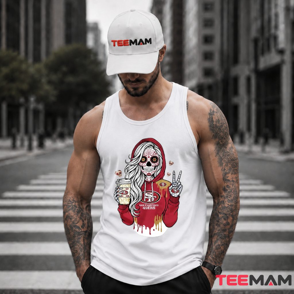 Sugar Skull San Francisco 49ers Halloween Tank Top Sugar Skull San Francisco 49ers Halloween Tank Top