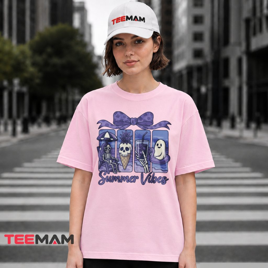 Summerween Skeleton Ghost Summer T-Shirt