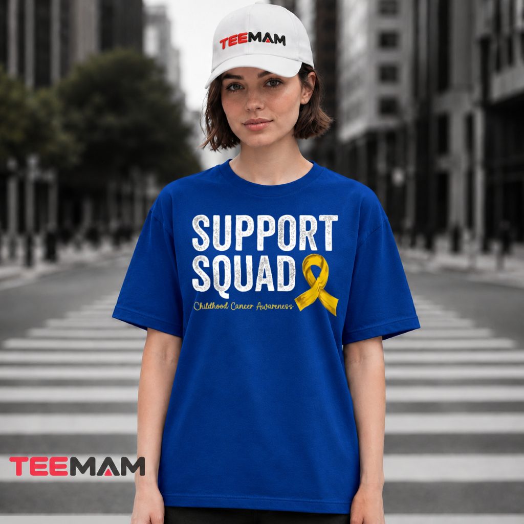 Support Squad Gold Ribbon Childhood Cancer T-Shirt