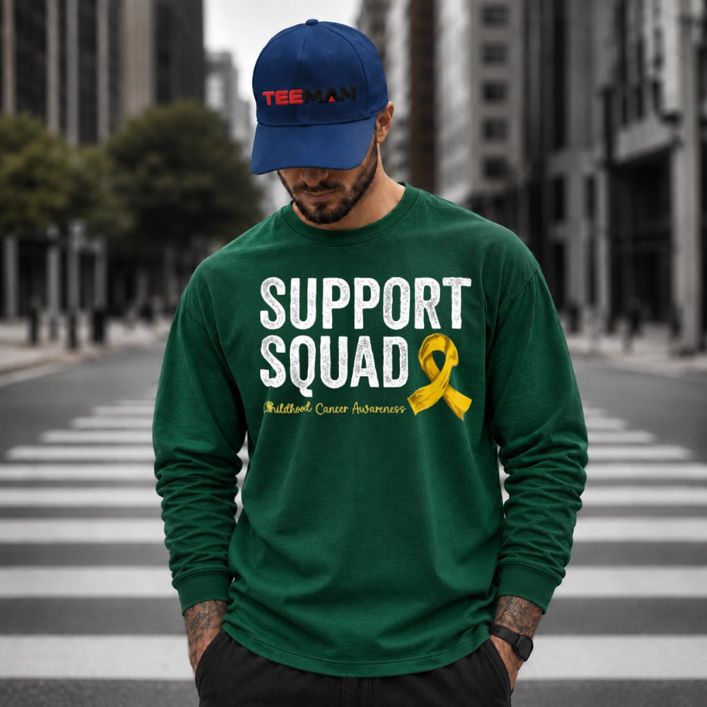 Support Squad Gold Ribbon Childhood Cancer Long Sleeve Support Squad Gold Ribbon Childhood Cancer Long Sleeve