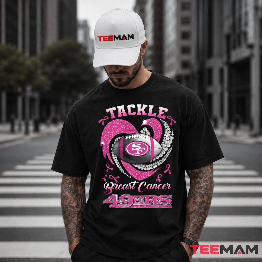 Tackle Breast Cancer 49ers Pink Ribbon T-Shirt
