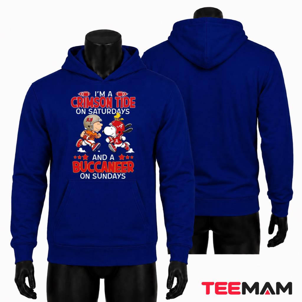 Tampa Bay Buccaneers Crimson Tide Saturday Snoopy Hoodie Tampa Bay Buccaneers Crimson Tide Saturday Snoopy Hoodie