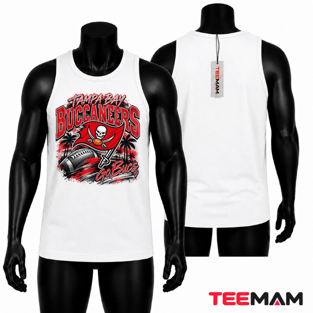 Tampa Bay Buccaneers Go Bucs Skull Flag Tank Top Tampa Bay Buccaneers Go Bucs Skull Flag Tank Top