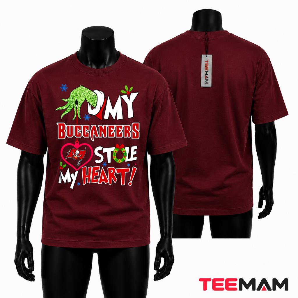 Tampa Bay Buccaneers Grinch Hand Stole Heart T-Shirt