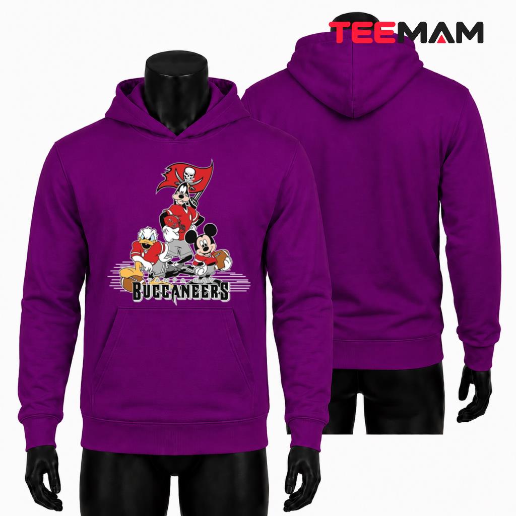 Tampa Bay Buccaneers Mickey Goofy Donald Trio Hoodie Tampa Bay Buccaneers Mickey Goofy Donald Trio Hoodie