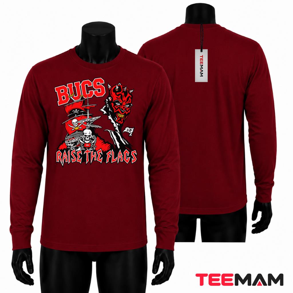 Tampa Bay Buccaneers Raise Flags Pirate Skull Long Sleeve Tampa Bay Buccaneers Raise Flags Pirate Skull Long Sleeve