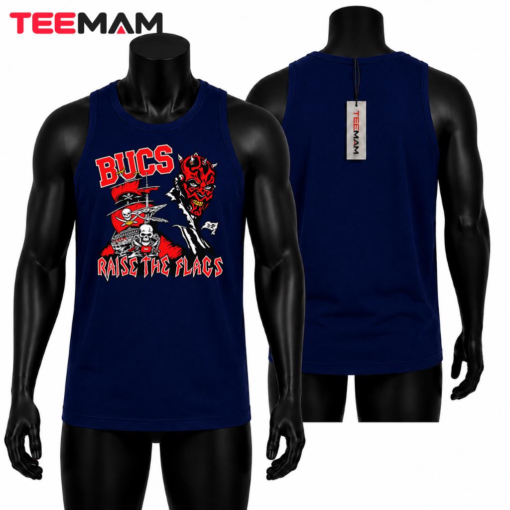 Tampa Bay Buccaneers Raise Flags Pirate Skull Tank Top Tampa Bay Buccaneers Raise Flags Pirate Skull Tank Top