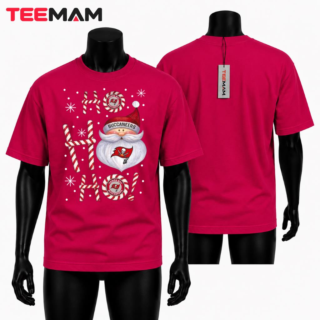 Tampa Bay Buccaneers Santa Ho Candy Cane T-Shirt