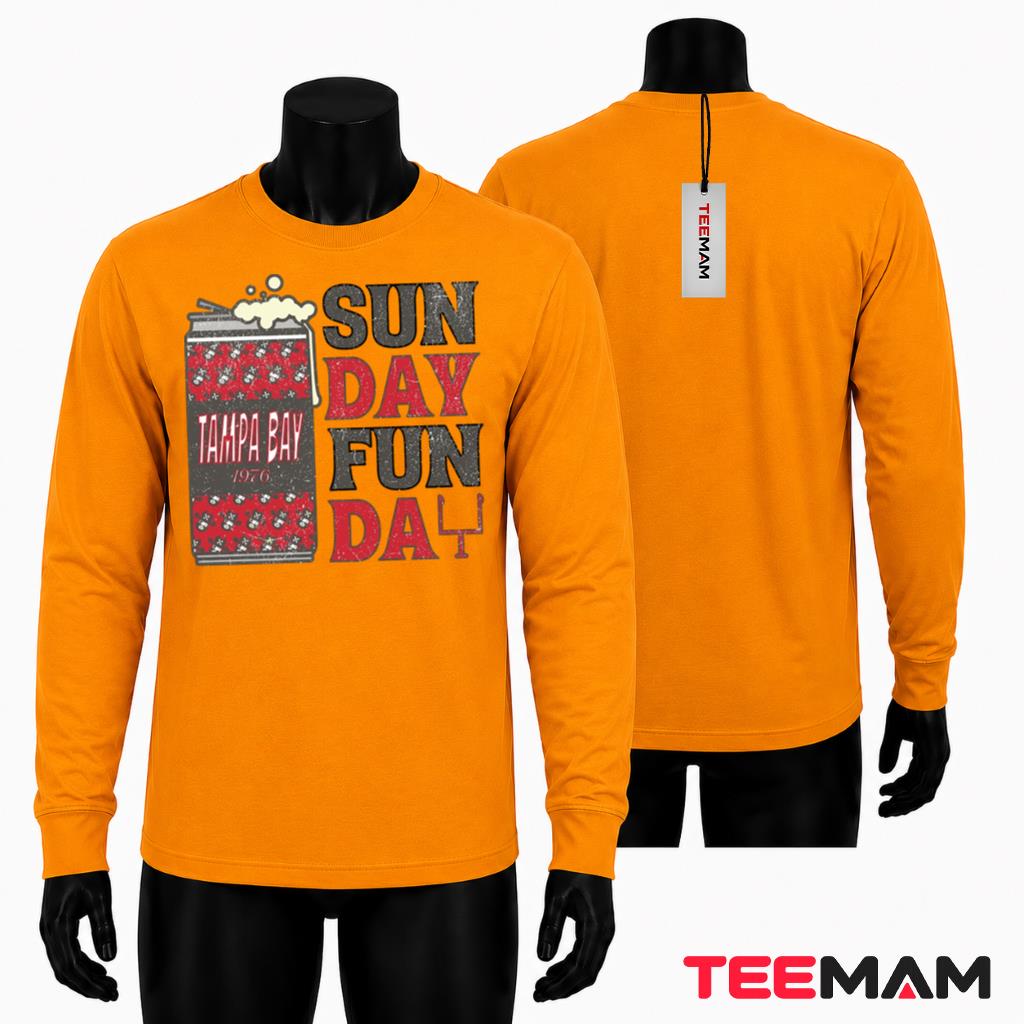 Tampa Bay Buccaneers Sunday Funday Beer Can Long Sleeve Tampa Bay Buccaneers Sunday Funday Beer Can Long Sleeve