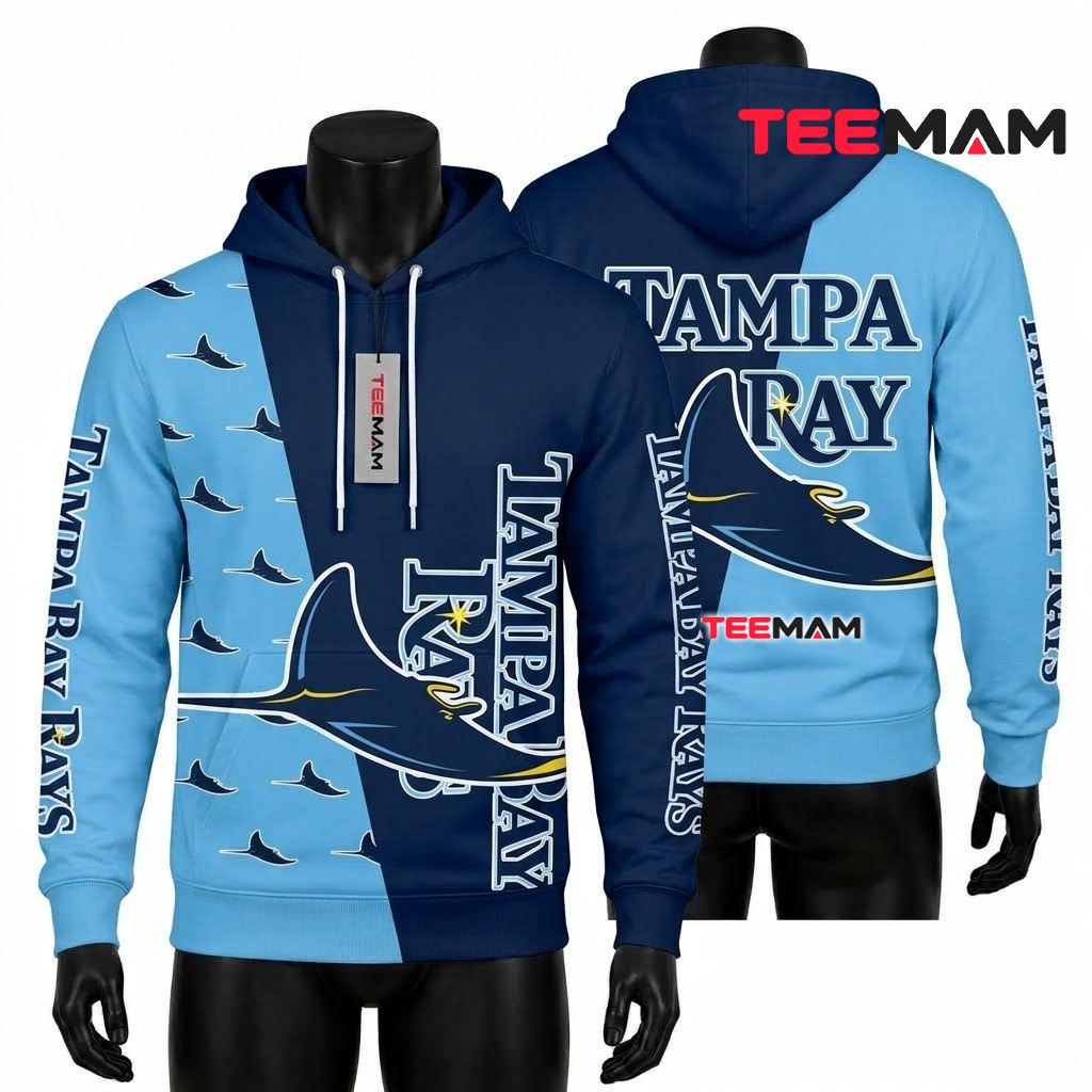 Tampa Bay Rays 3D Hoodie Stingray Mascot Pattern Front