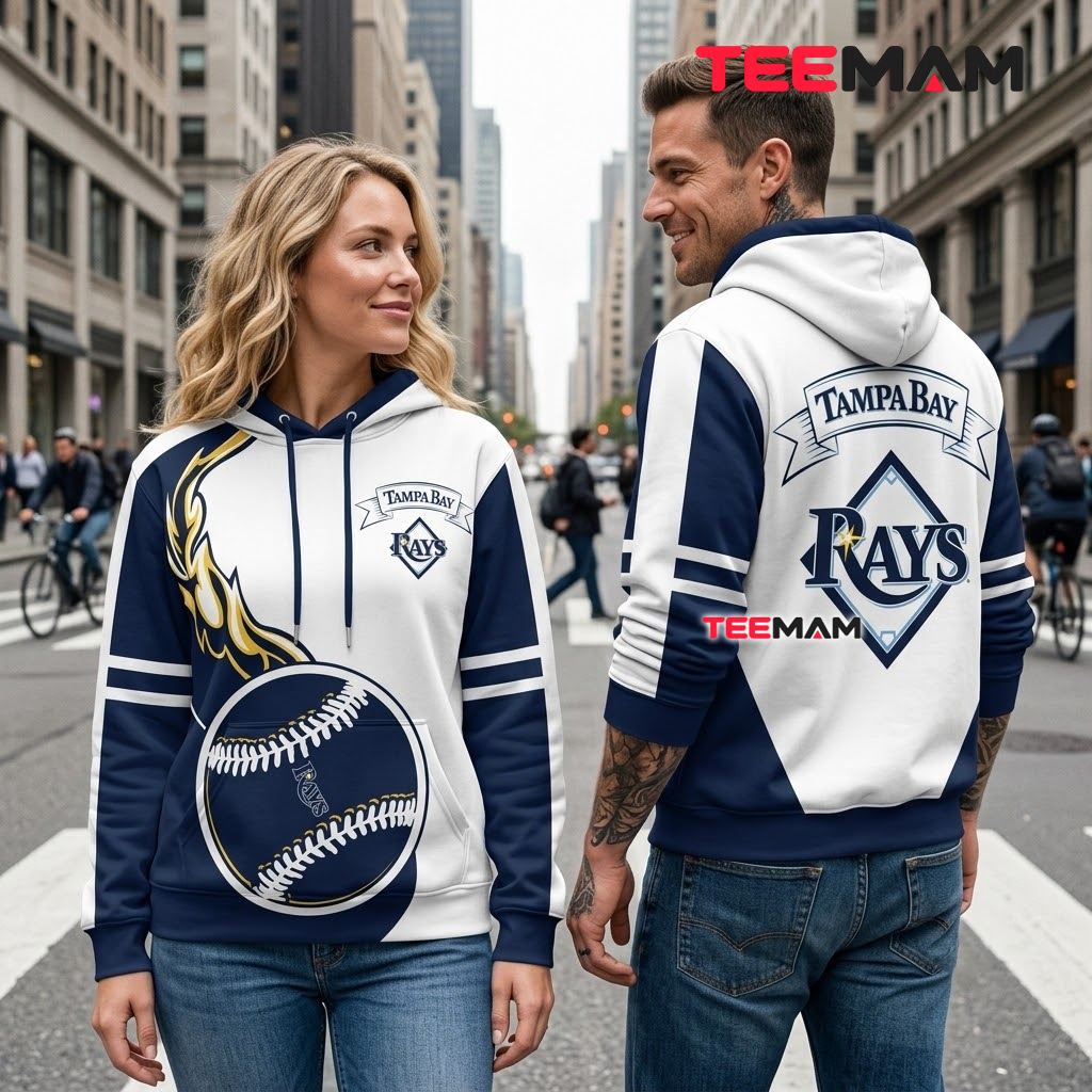 Tampa Bay Rays All Over Print 3D Hoodie Flaming Baseball Banner Logo Back Tampa Bay Rays All Over Print 3D Hoodie Flaming Baseball Banner Logo Back