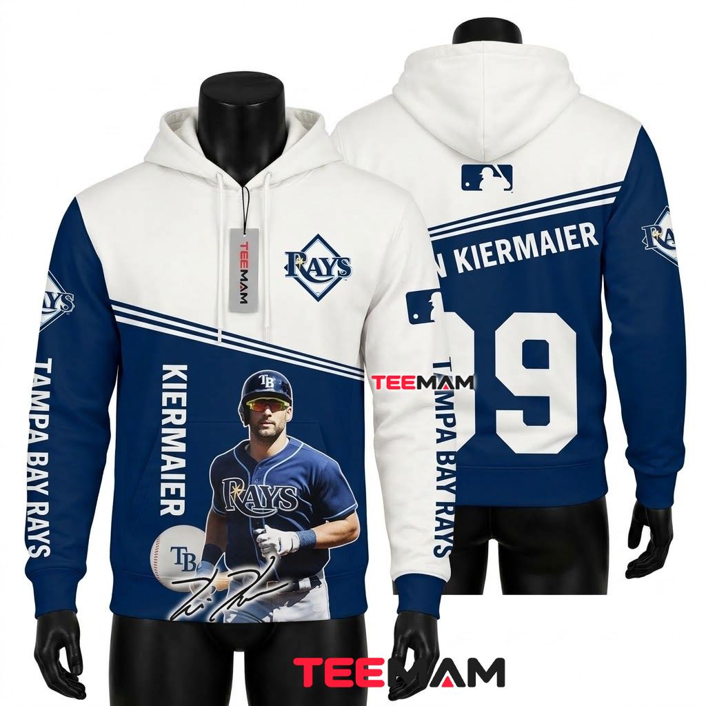 Tampa Bay Rays All Over Print 3D Hoodie Kevin Kiermaier Player Portrait Front