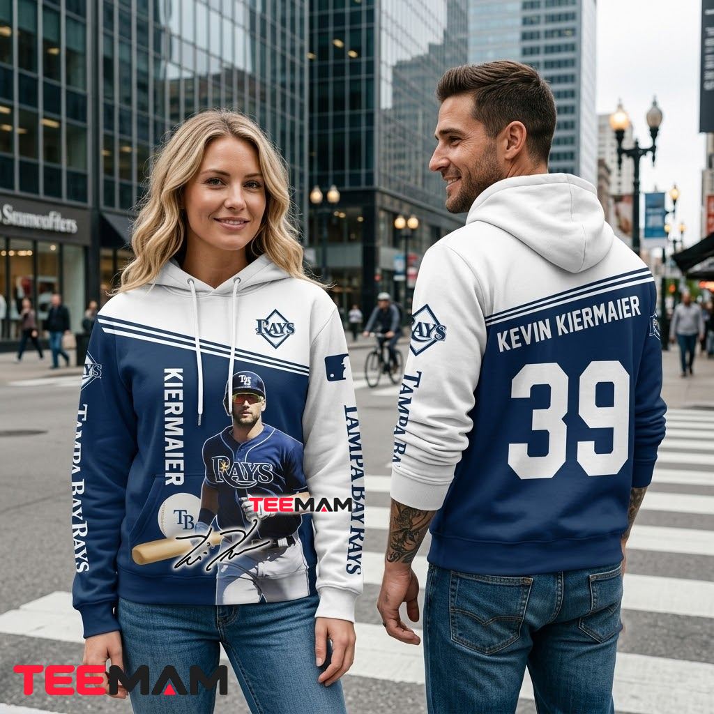 Tampa Bay Rays All Over Print 3D Hoodie Kevin Kiermaier Player Portrait Back Tampa Bay Rays All Over Print 3D Hoodie Kevin Kiermaier Player Portrait Back