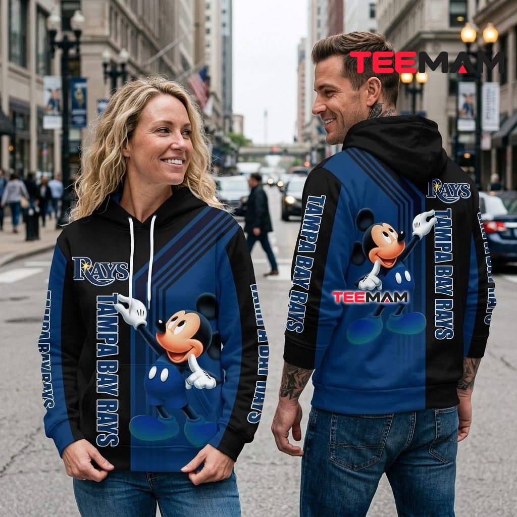 Tampa Bay Rays All Over Print 3D Hoodie Mickey Mouse Waving Pose Back Tampa Bay Rays All Over Print 3D Hoodie Mickey Mouse Waving Pose Back