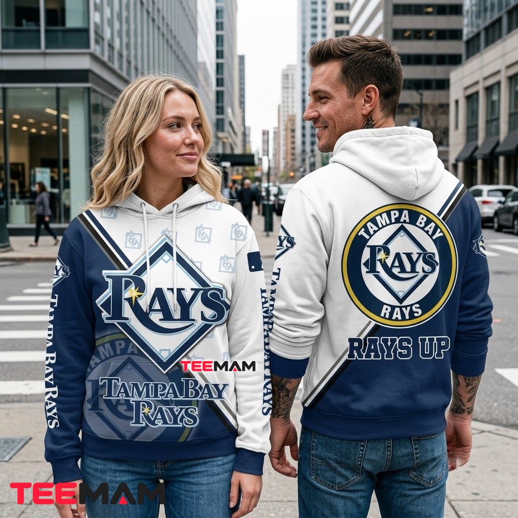 Tampa Bay Rays All Over Print 3D Hoodie White Logo Rays Up Back Tampa Bay Rays All Over Print 3D Hoodie White Logo Rays Up Back