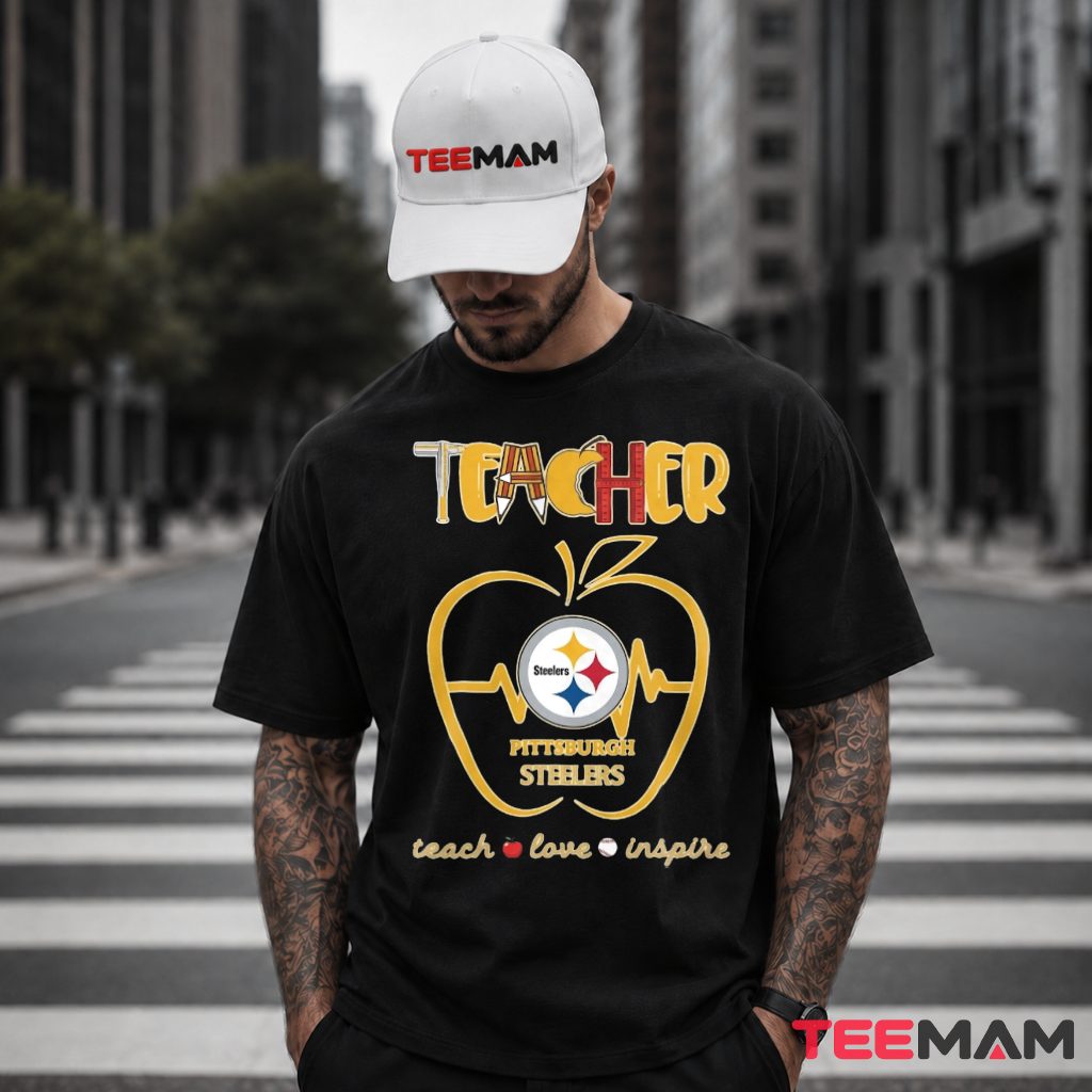 Teacher Pittsburgh Steelers Apple Heartbeat T-Shirt