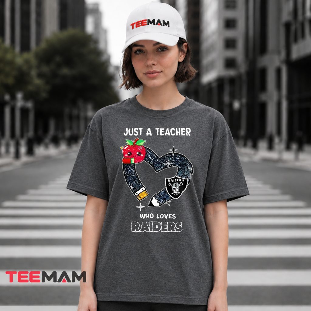 Teacher Raiders Heart Apple Football T-Shirt