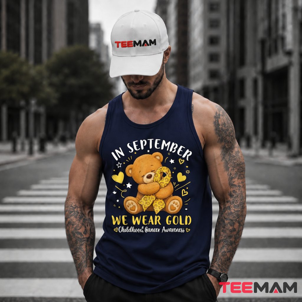 Teddy Bear Leopard Gold Ribbon September Tank Top Teddy Bear Leopard Gold Ribbon September Tank Top