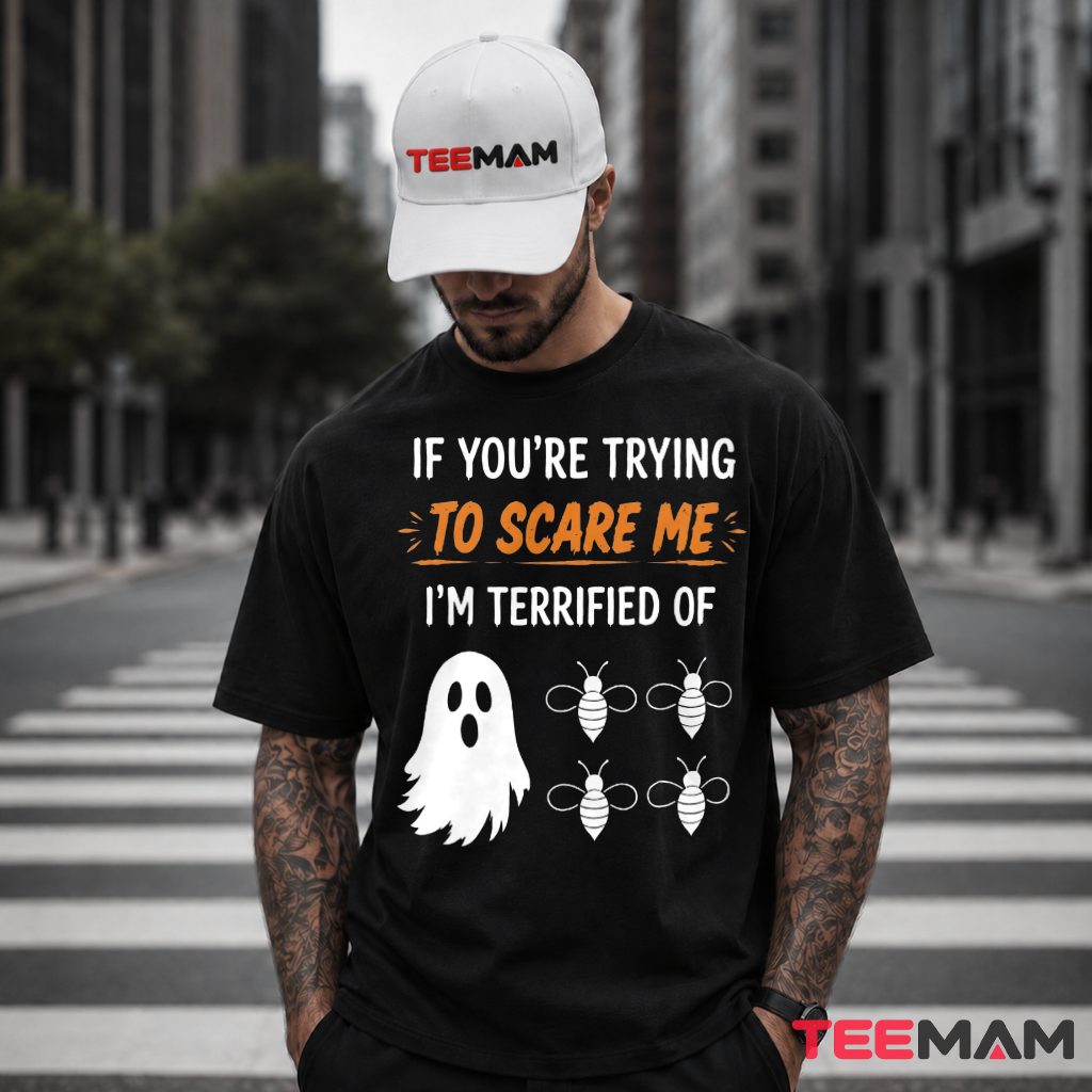 Terrified Of Bees Ghost Halloween T-Shirt