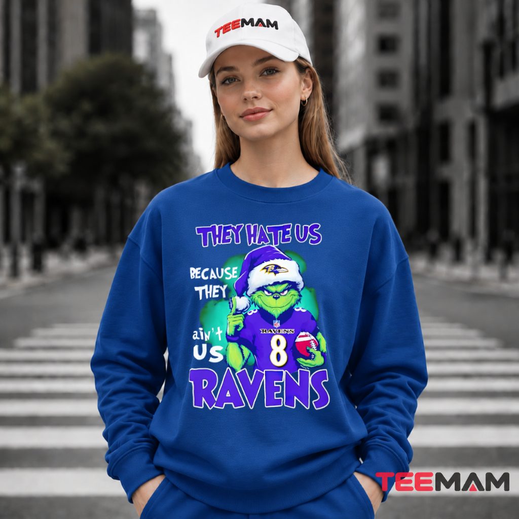 They Hate Us Because Ravens Grinch Long Sleeve They Hate Us Because Ravens Grinch Long Sleeve