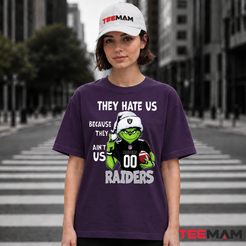 They Hate Us Raiders Grinch Christmas T-Shirt
