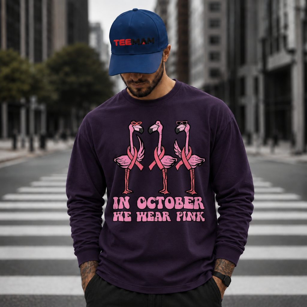 Three Flamingos Sunglasses October Pink Long Sleeve Three Flamingos Sunglasses October Pink Long Sleeve