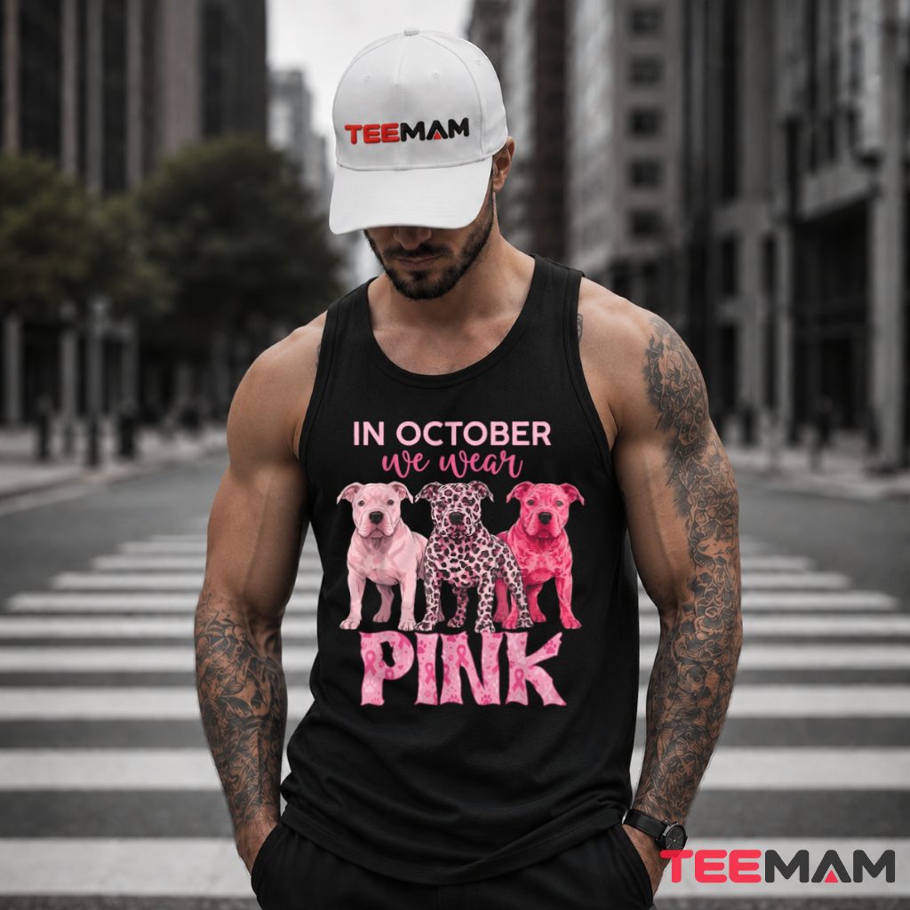 Three Pitbull Dogs Leopard October Pink Tank Top Three Pitbull Dogs Leopard October Pink Tank Top