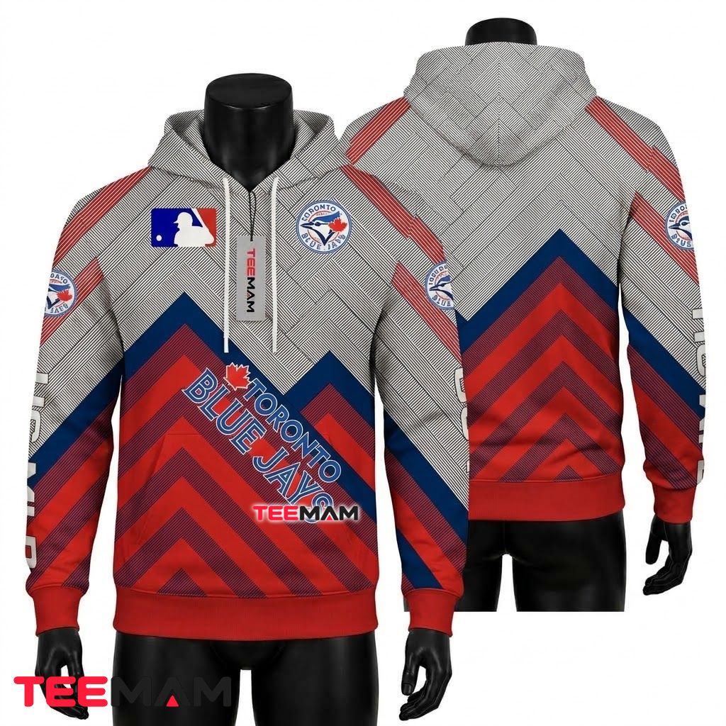 Toronto Blue Jays 3D Hoodie Chevron Stripe Front