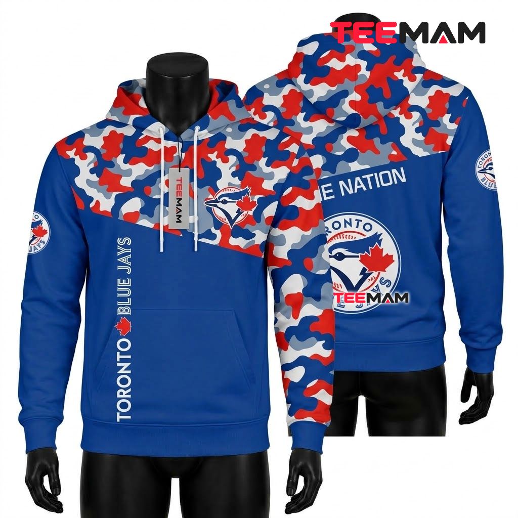 Toronto Blue Jays 3D Hoodie Mickey Mouse Pointing Toronto Blue Jays 3D Hoodie Mickey Mouse Pointing