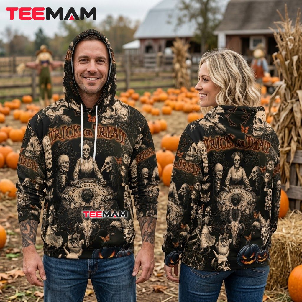 Trick Or Treat 3D Hoodie Ouija Board Back Trick Or Treat 3D Hoodie Ouija Board Back