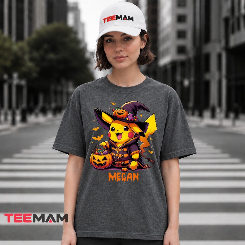 Trick Or Treat Candy Bag Pikachu Wizard Pokemon Halloween T-Shirt
